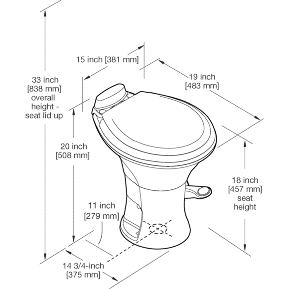 Dometic 310 Gravity Flush Toilet 302310081