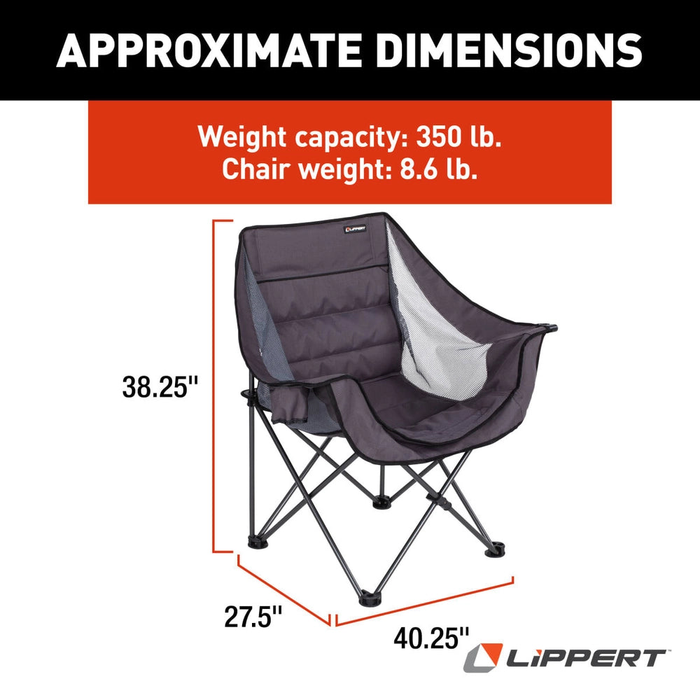 Lippert 2021128652 Campfire Folding Camping Chair, Dark Grey
