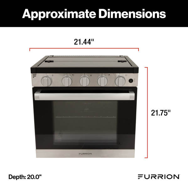 Furrion 3-Burner Gas RV Range with Flame Sense - #FGR21G3MA1B-SG