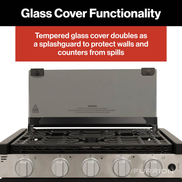Furrion 3-Burner Gas RV Range with Flame Sense - #FGR21G3MA1B-SG