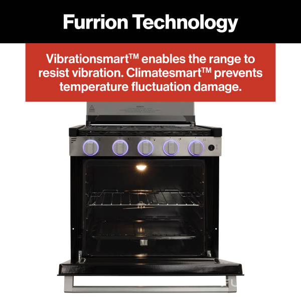 Furrion 3-Burner Gas RV Range with Flame Sense - #FGR21G3MA1B-SG