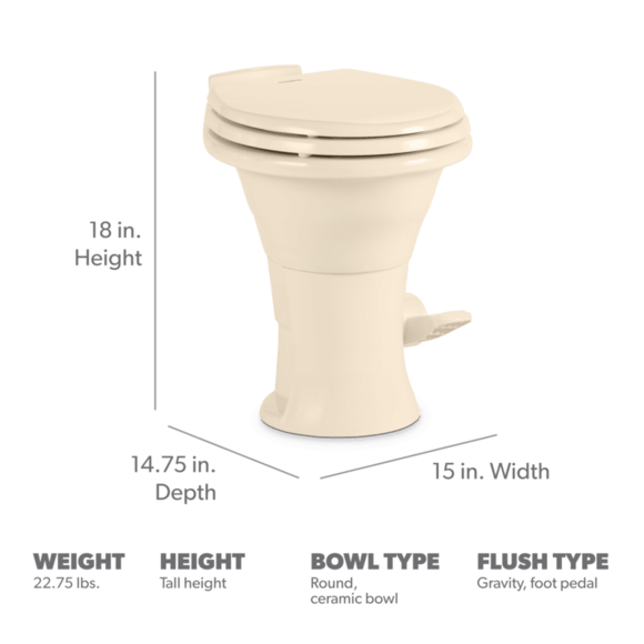 Dometic 310 Gravity Flush Toilet - Item nr. 9108923942 (302310083)