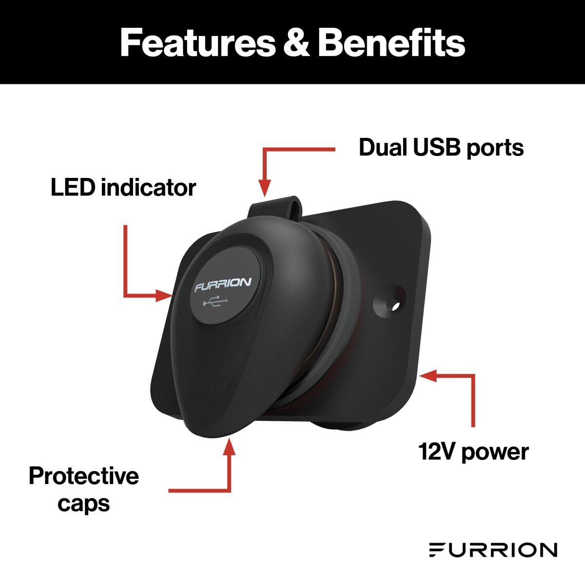 Furrion 12V USB Charger #F12SB-AM