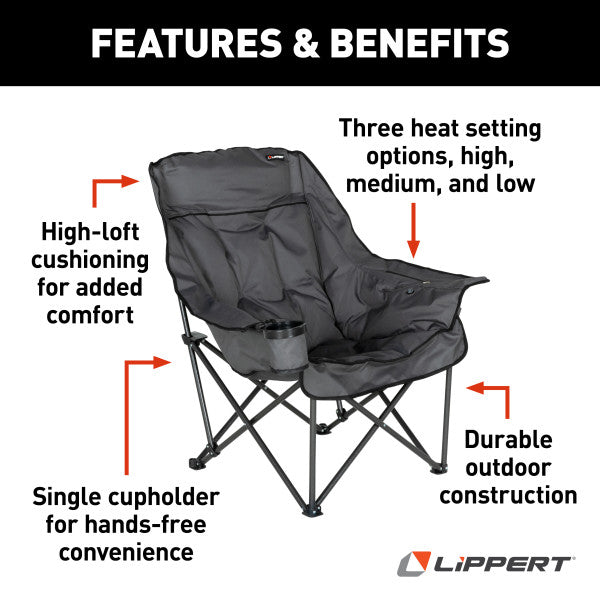 Lippert Big Bear Heated Chair - Dark Grey #2024043334