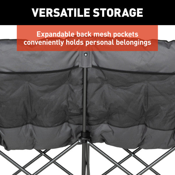 Lippert Big Bear Heated Folding Loveseat - Dark Grey #2024043335