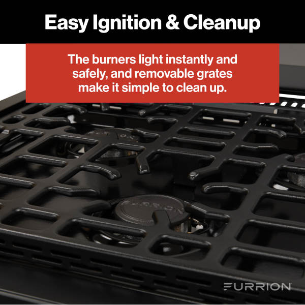 Furrion 3-Burner Gas RV Range with Flame Sense - #FGR21G3MA1B-SG