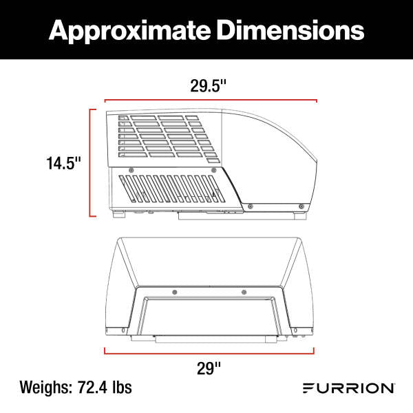 Furrion Chill® Cube Variable Speed RV Rooftop Air Conditioner (R32) - 18K BTU, Black, Ducted #FACR18VSSA-BL-AM