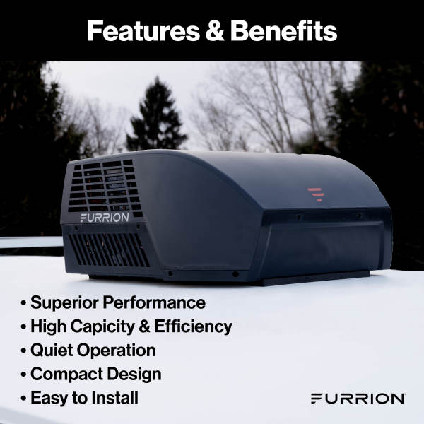 Furrion Chill® Cube Variable Speed RV Rooftop Air Conditioner (R32) - 18K BTU, Black, Ducted #FACR18VSSA-BL-AM