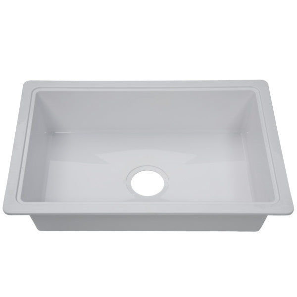 Lippert 809032 Single Kitchen Galley Sink - 25" x 17" x 6.6" White ABS Plastic