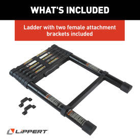 Lippert Collapsible RV Bunk Bed Ladder with 7’ Length, 250-lb. Weight Capacity, Telescoping Design, Two Female Attachment Brackets Included - 2024044562