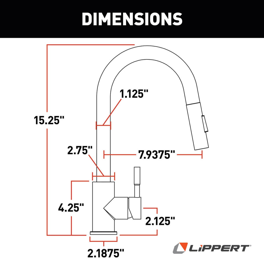 Lippert Flow Max  Bullet Pull-Down Kitchen Faucet Part # 719333***Free Shipping***