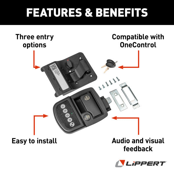 Lippert Keyless RV Door Lock with Bluetooth - 2022114114