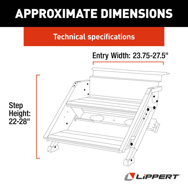 Lippert Solid Step® 4.0 Premium RV Steps - Double, 26" ***Free Shipping