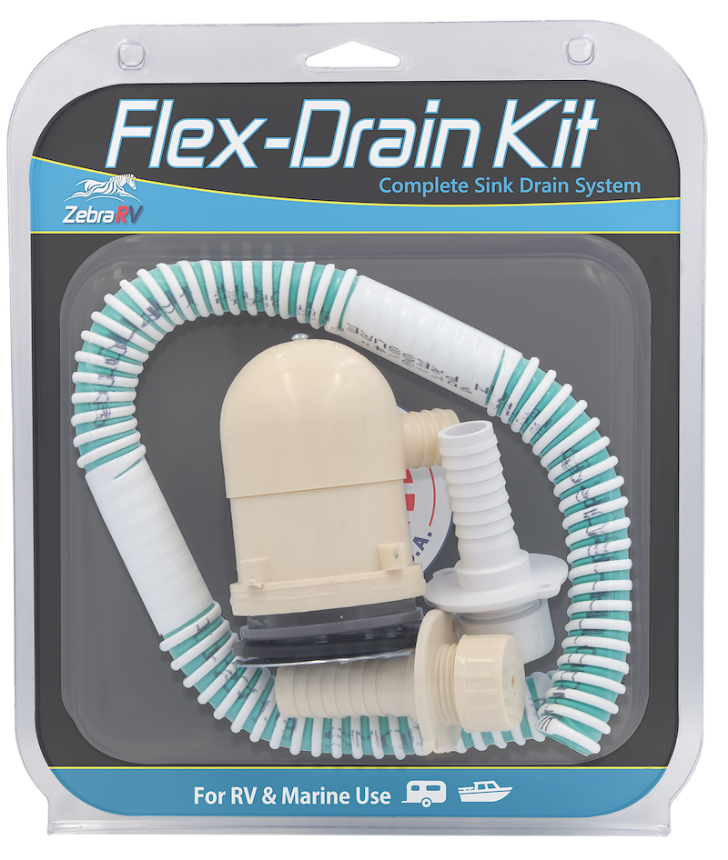 Zebra RV RFDK40 Flex Drain Waste Water Kit For RV Marine Use